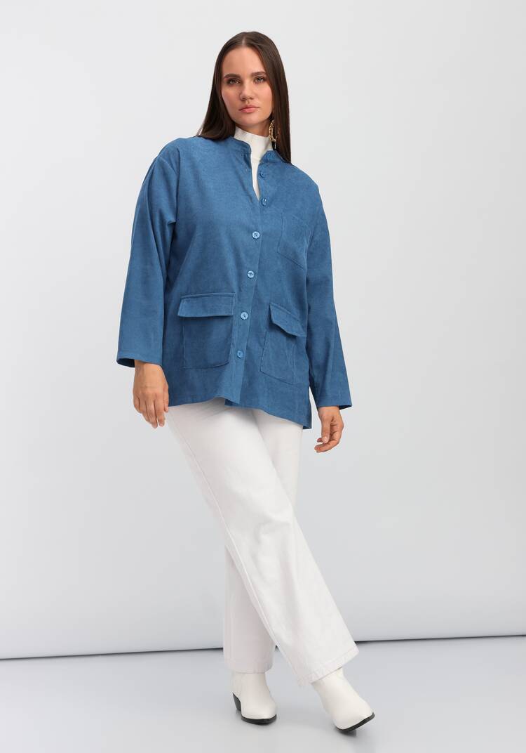 Рубашка оверсайз с воротником-стойкой шир.  750, рис. 34