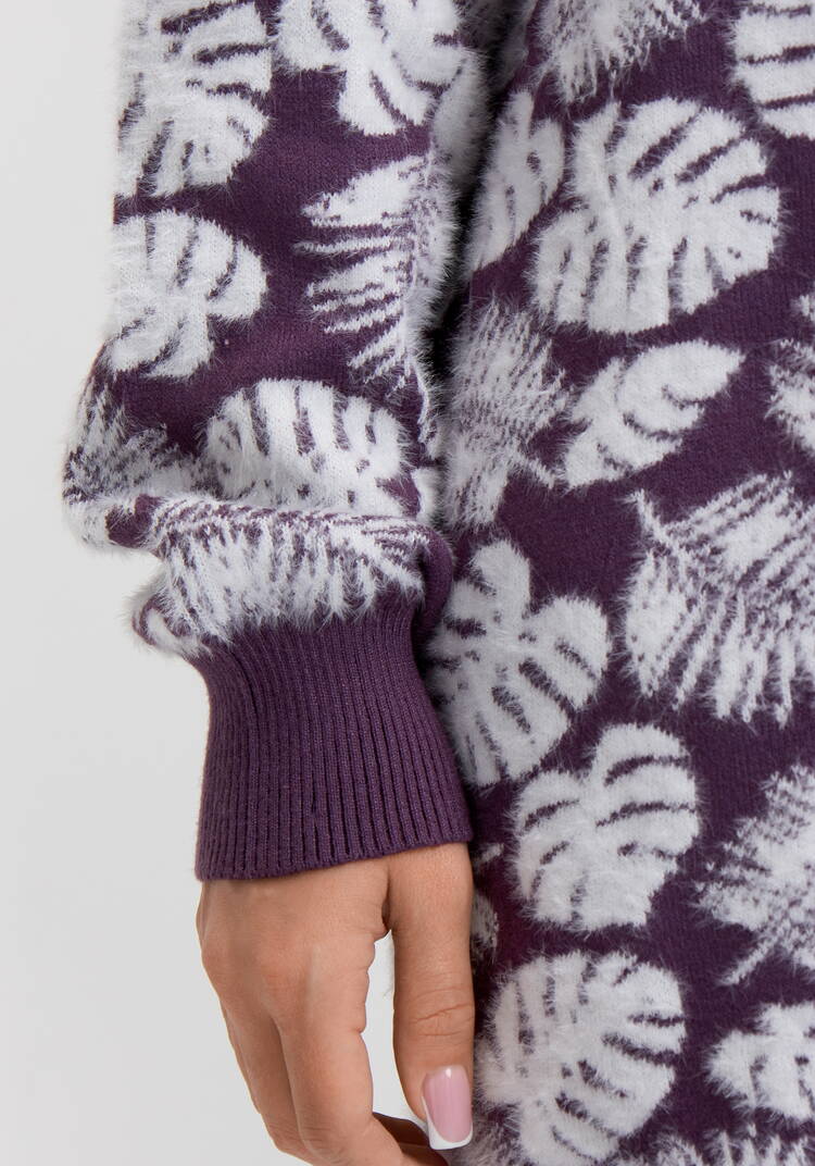 Туника пушистая с принтом шир.  750, рис. 12