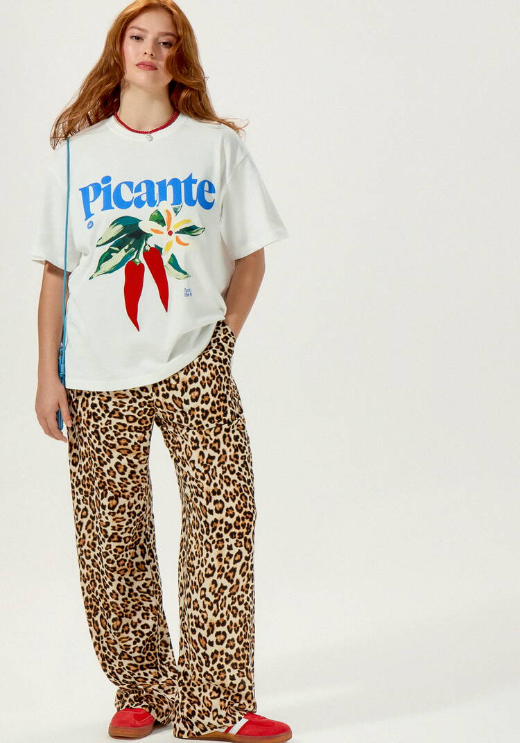 Брюки с анималистичным принтом шир.  750, рис. 6