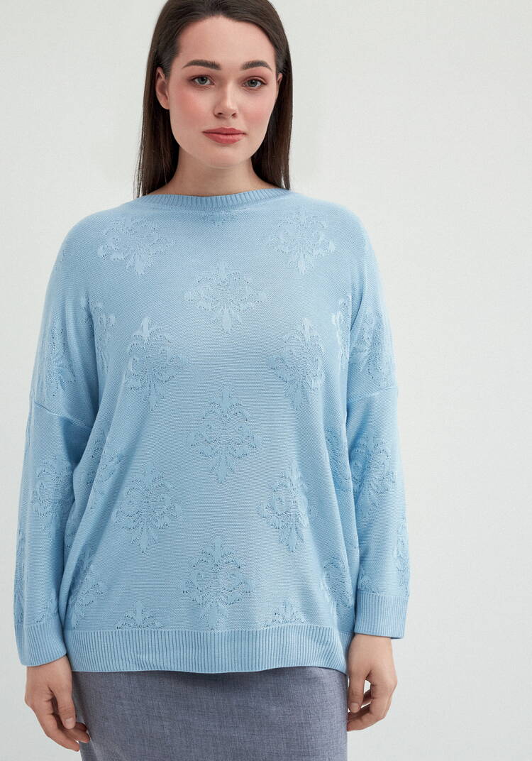 Джемпер структурной вязки свободного силуэта шир.  750, рис. 4