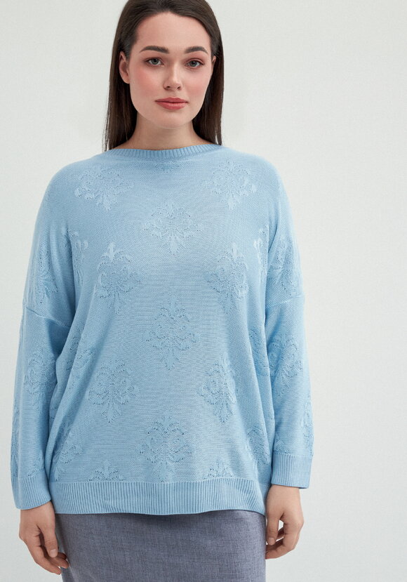 Джемпер структурной вязки свободного силуэта шир.  580, рис. 4