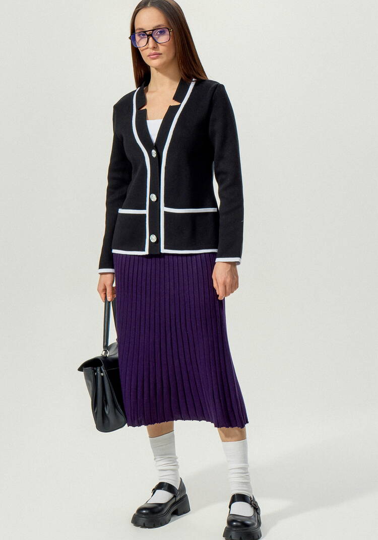 Жакет женский с контрастным кантом шир.  750, рис. 27