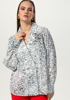 Блуза с отложным воротником двубортная