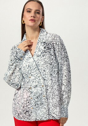 Блуза с отложным воротником двубортная