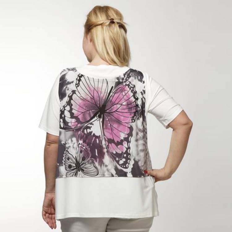 Блуза с коротким рукавом и принтом бабочки шир.  750, рис. 2