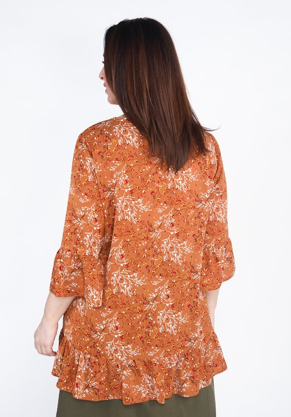 Блуза с рукавом 3/4 свободного кроя шир.  580, рис. 6