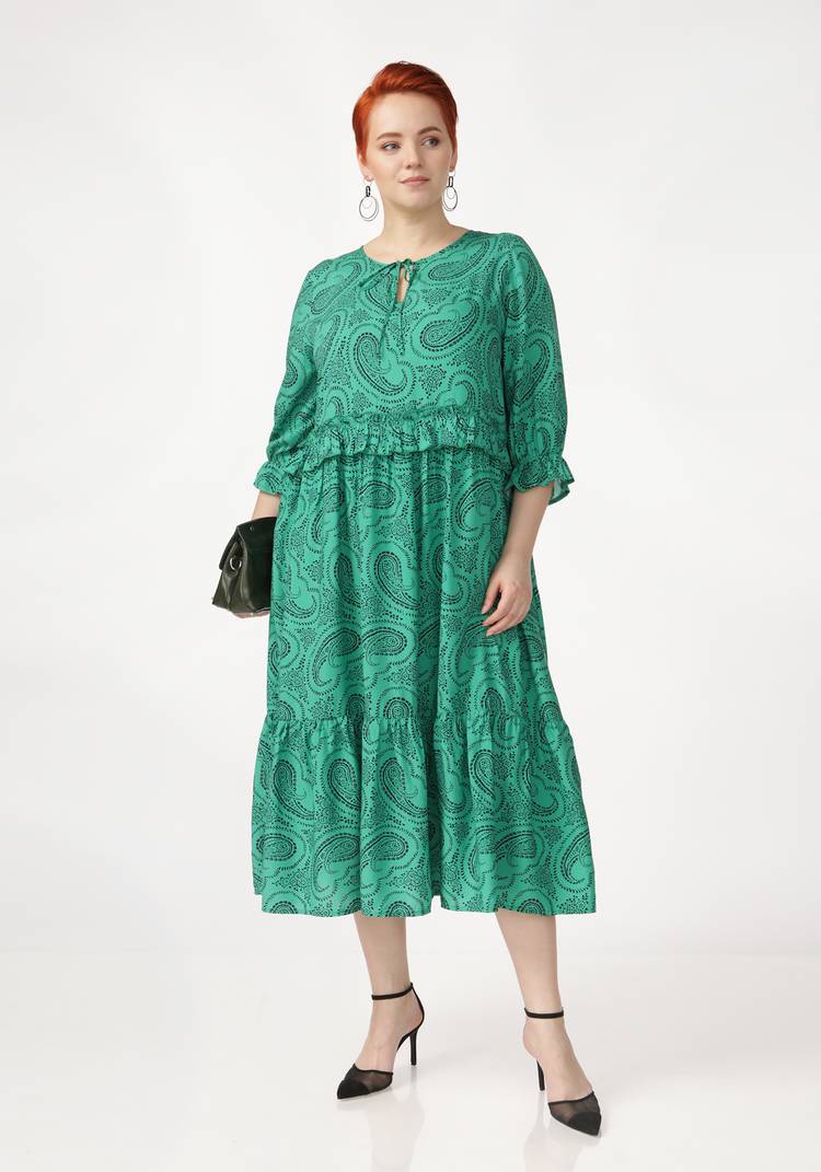 Платье принтованное с воланами шир.  750, рис. 7