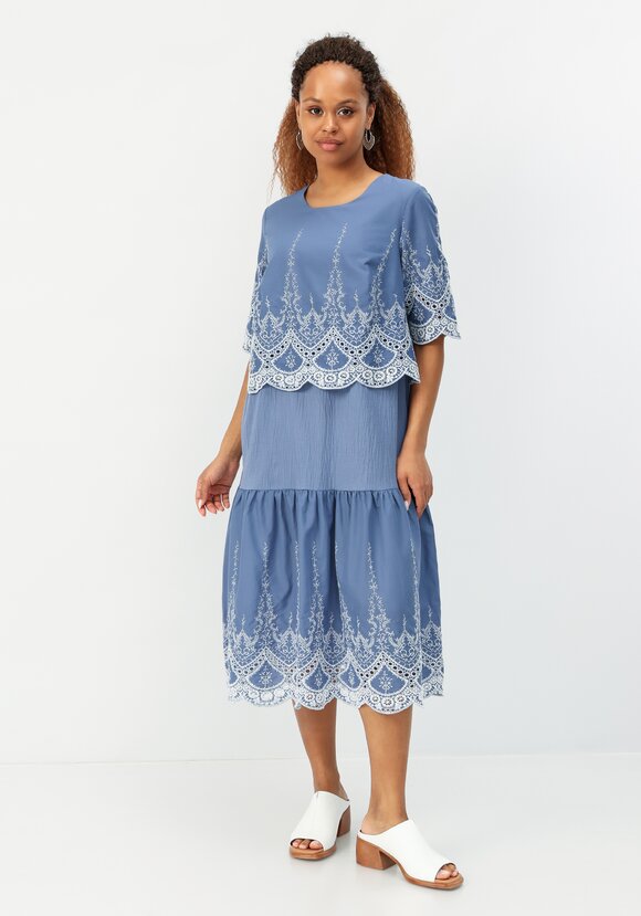 Платье свободного кроя с вышивкой шир.  580, рис. 21