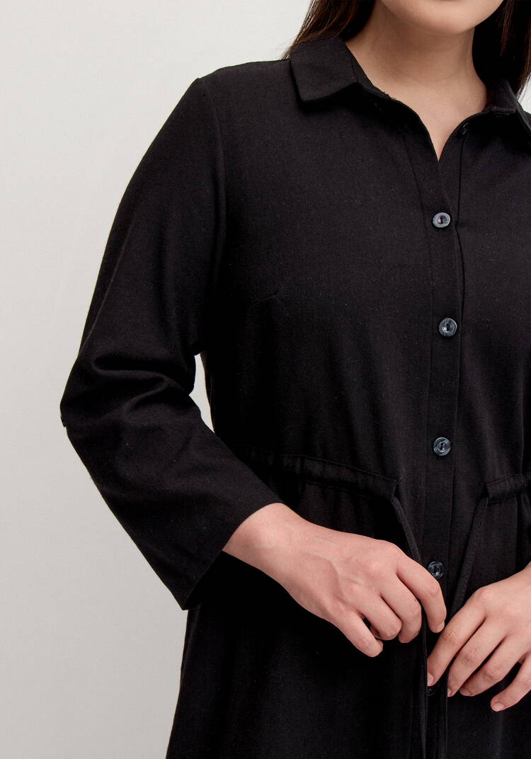 Платье-рубашка изо льна шир.  750, рис. 5