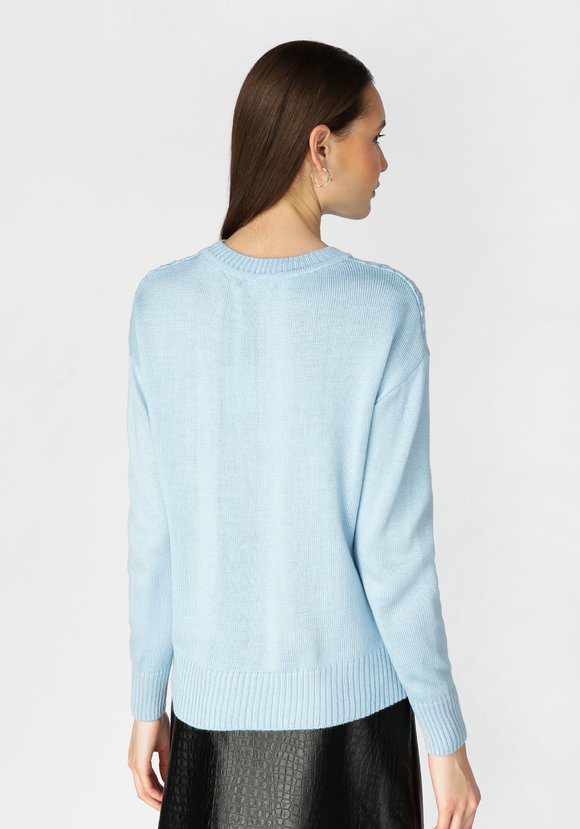 Джемпер женский с ажурной кокеткой шир.  580, рис. 8