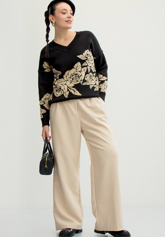 Джемпер с флористическим мотивом шир.  580, рис. 19