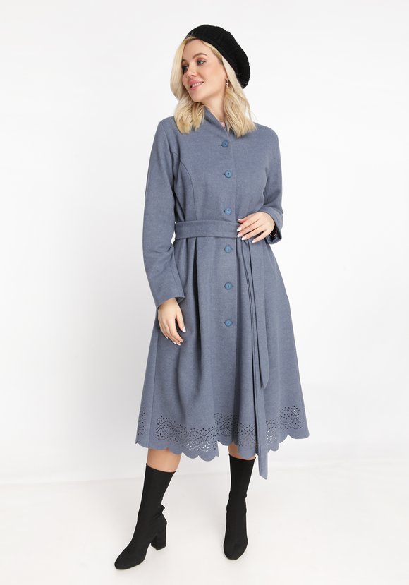 Пальто с перфорацией по низу изделия шир.  580, рис. 2