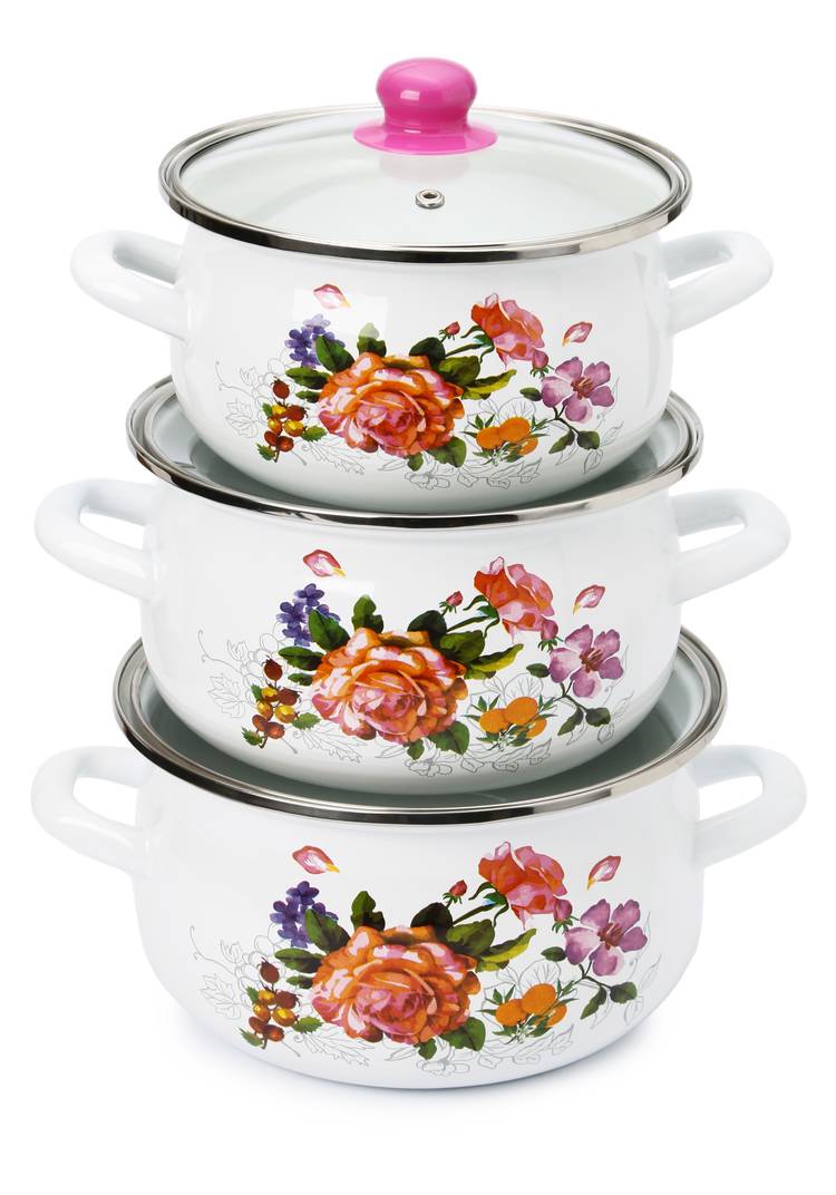 Набор эмалированных кастрюль (3 шт.) шир.  750, рис. 1