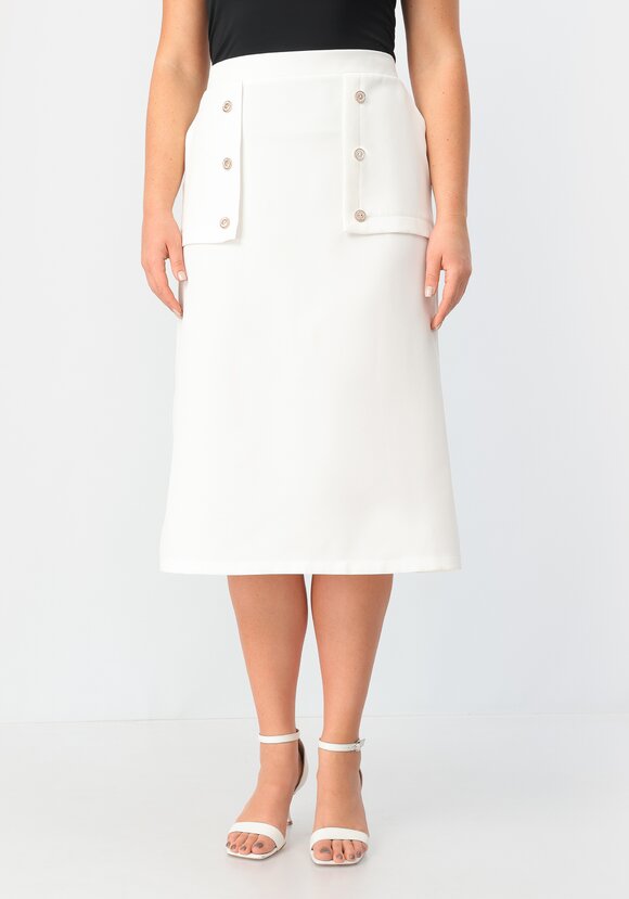 Юбка прямая на эластичном поясе с пуговицами шир.  580, рис. 13