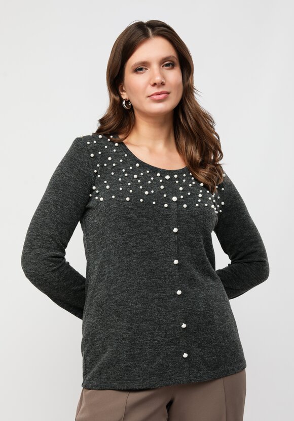 Джемпер с жемчугом шир.  580, рис. 1