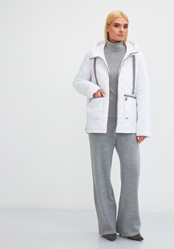 Куртка с контрастной молнией Вероника шир.  580, рис. 9