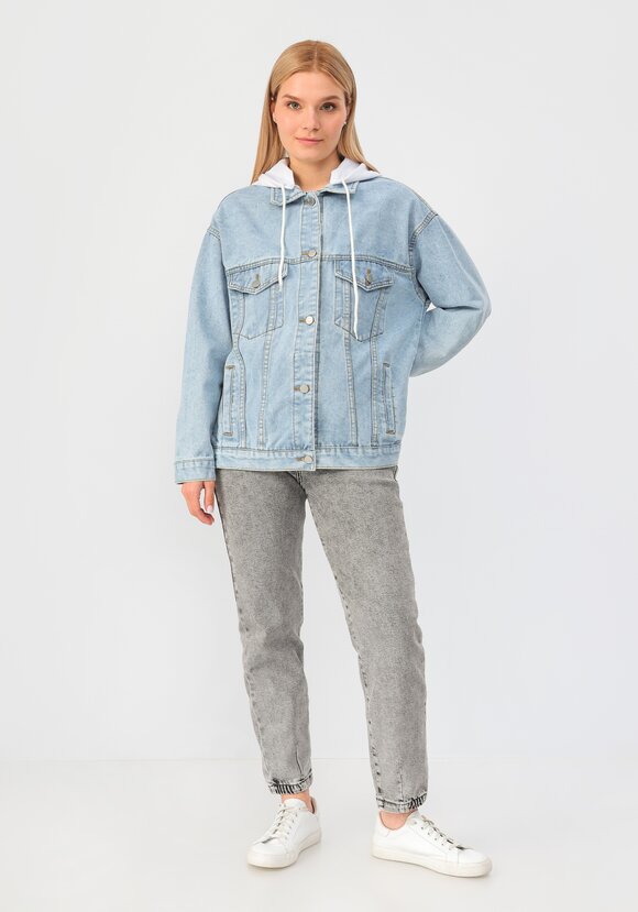 Куртка джинсовая с капюшоном шир.  580, рис. 2