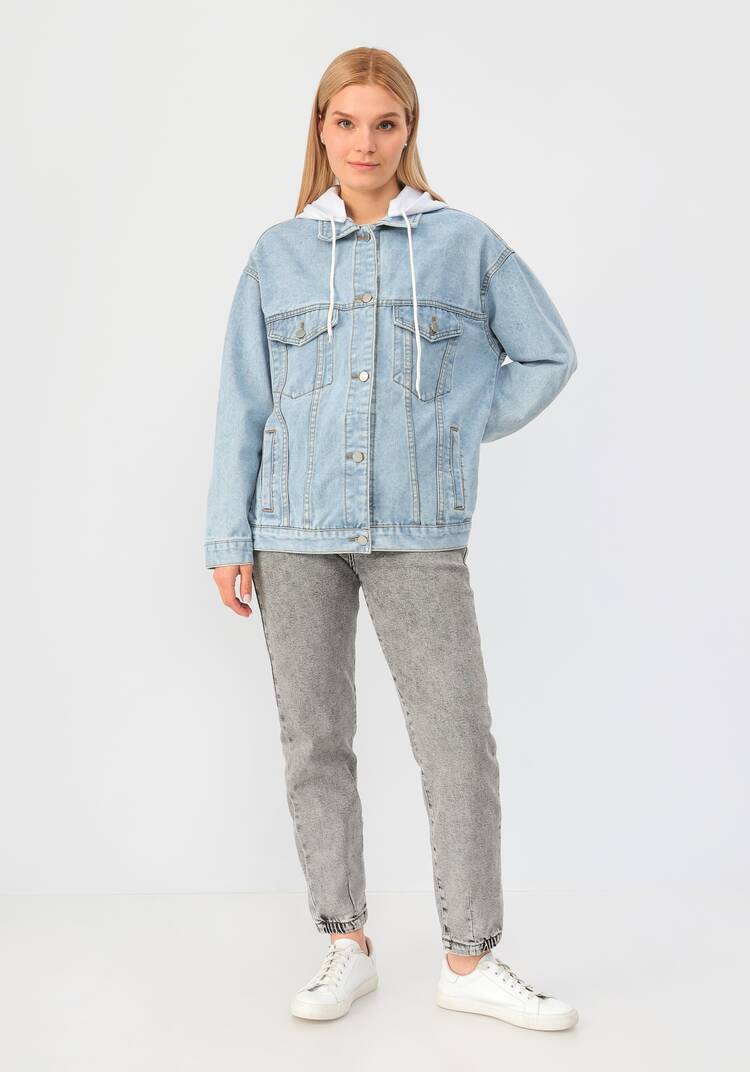 Куртка джинсовая с капюшоном шир.  750, рис. 2