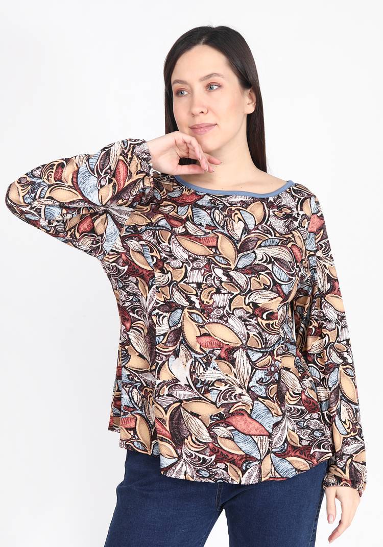 Блуза с рукавом на резинке и принтом шир.  750, рис. 4