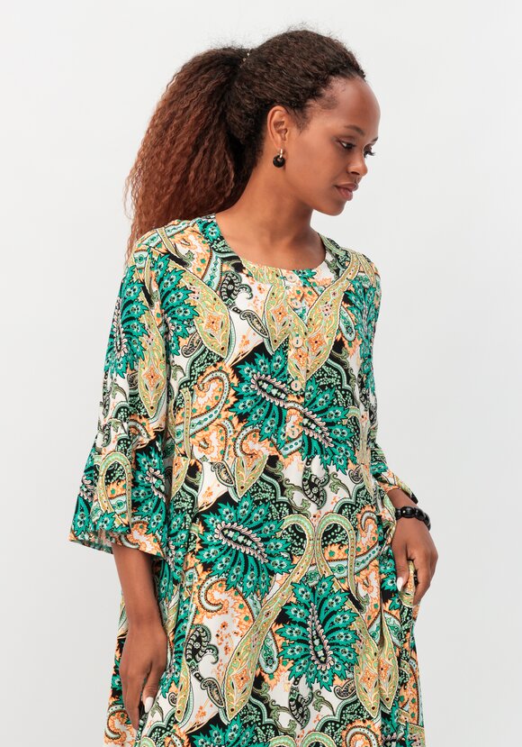 Платье свободного силуэта с рюшей по рукавам шир.  580, рис. 2