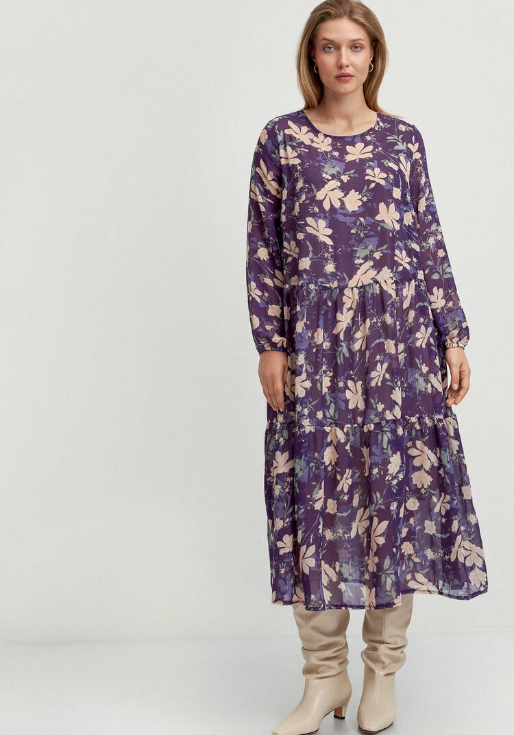 Платье свободного кроя с принтом цветок шир.  750, рис. 20