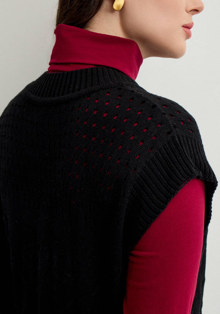 Жилет ажурный с карманами шир.  750, рис. 14