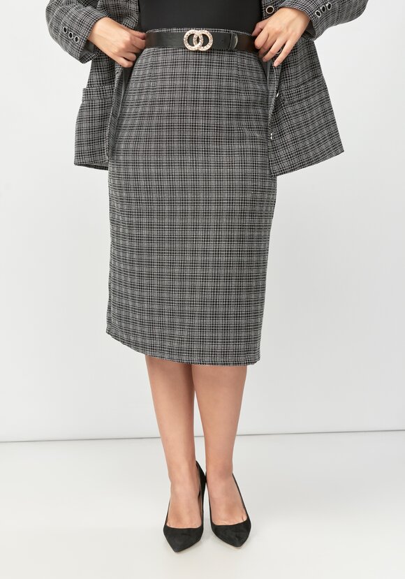 Юбка из фактурной ткани с поясом шир.  580, рис. 1