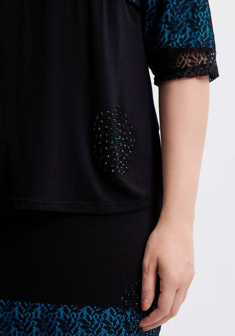 Костюм: блуза и юбка с гипюровыми вставками шир.  750, рис. 6