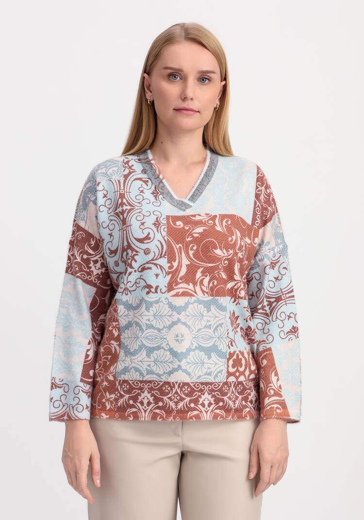 Джемпер свободный Этнический рисунок шир.  750, рис. 10