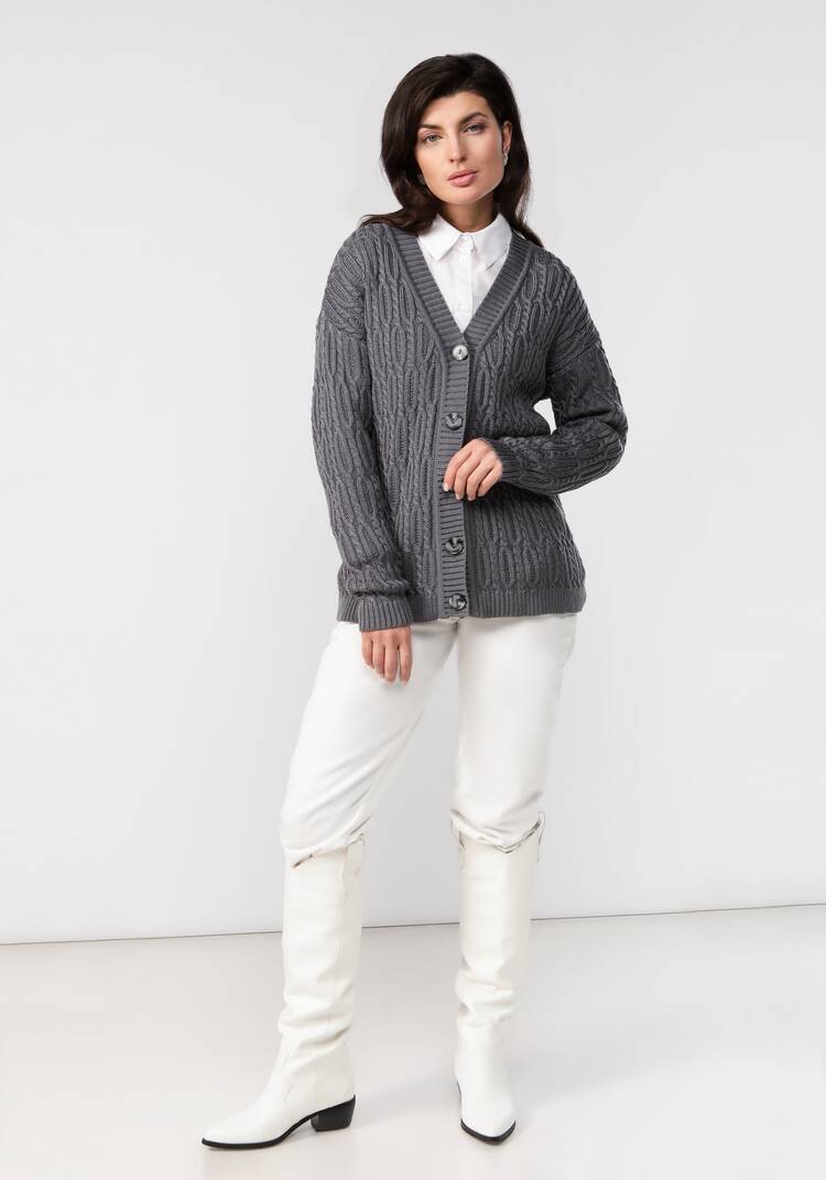 Кардиган удлиненный с объемными косами шир.  750, рис. 19