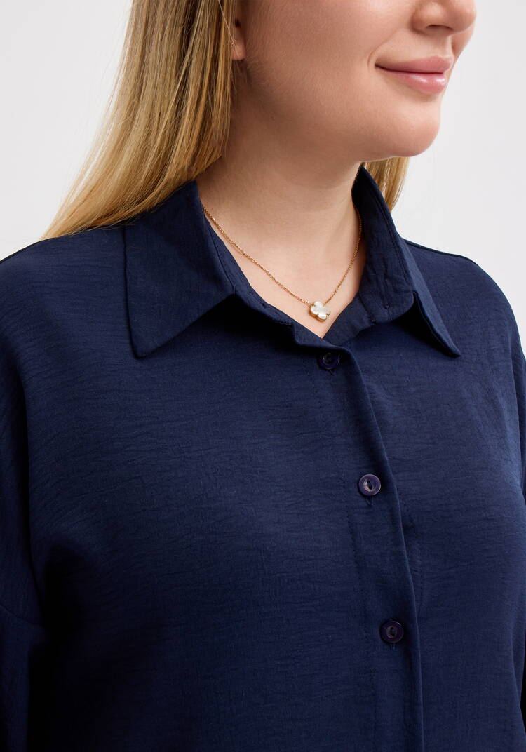 Рубашка свободного кроя с ассиметричным низом шир.  750, рис. 5