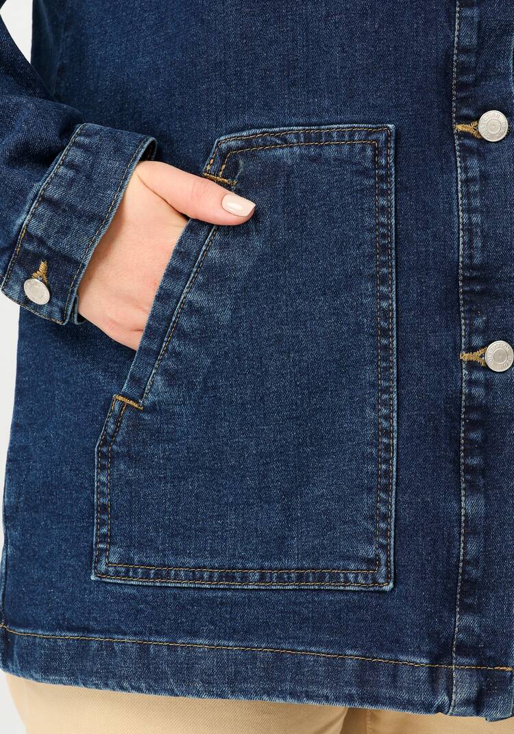 Джинсовая куртка с принтом на спине шир.  750, рис. 17