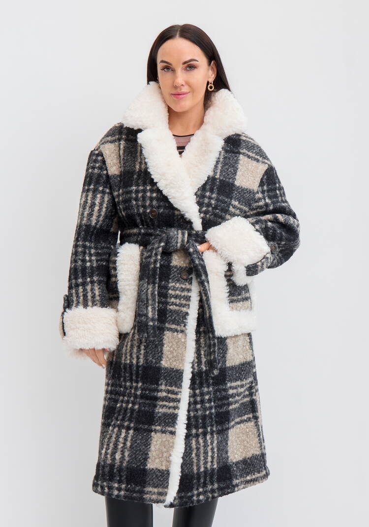 Пальто-эко в клетку шир.  750, рис. 2