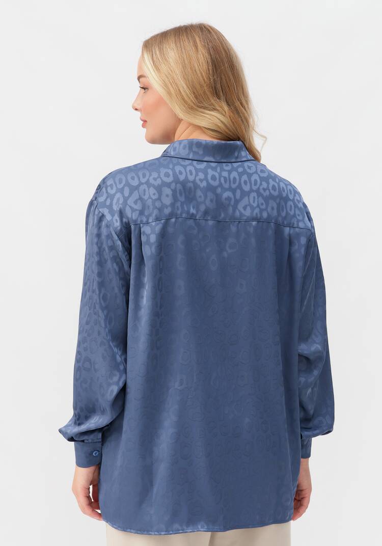 Рубашка атласная с анималистичным принтом шир.  750, рис. 24