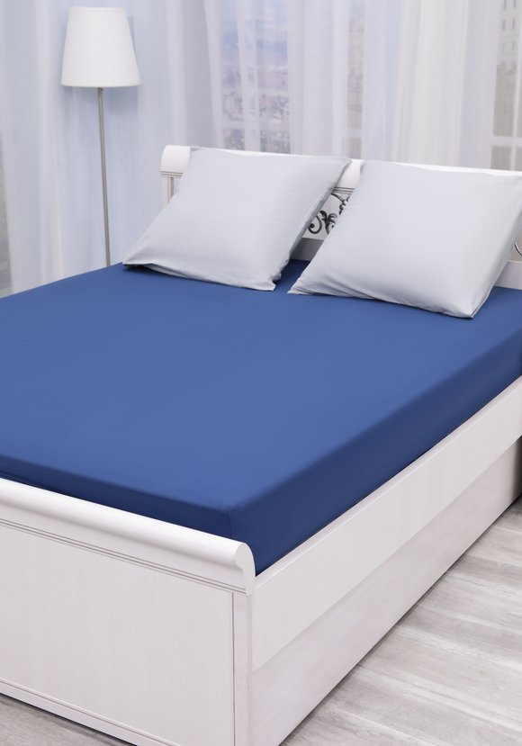 Простыня на резинке из поплина Облако снов шир.  580, рис. 22