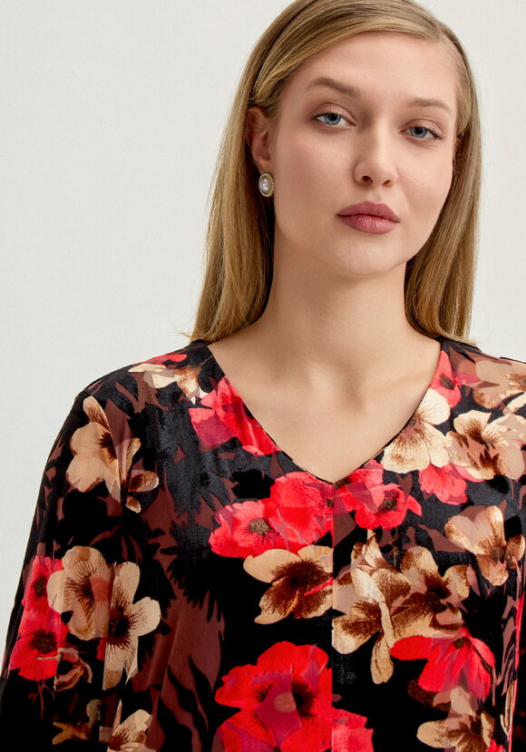 Платье бархатное с цветочным принтом шир.  580, рис. 5