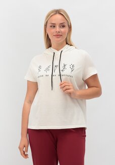 Футболка с капюшоном и лаконичным принтом