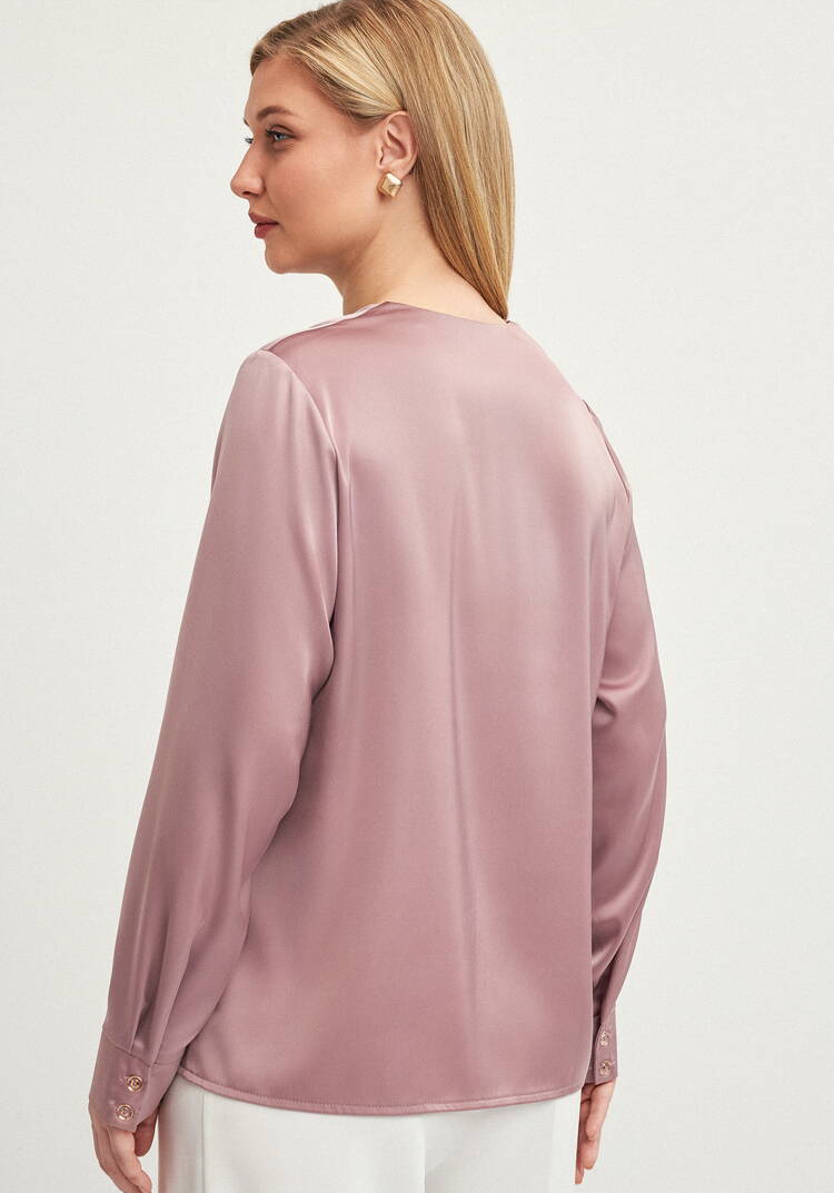 Блуза шелковая с воротником-хомутом шир.  750, рис. 23