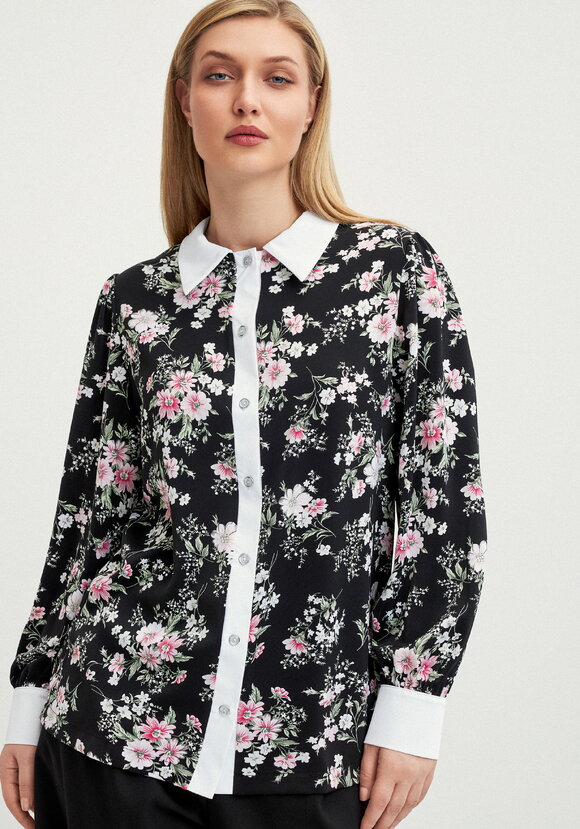 Блуза с контрастным воротникoм шир.  580, рис. 12