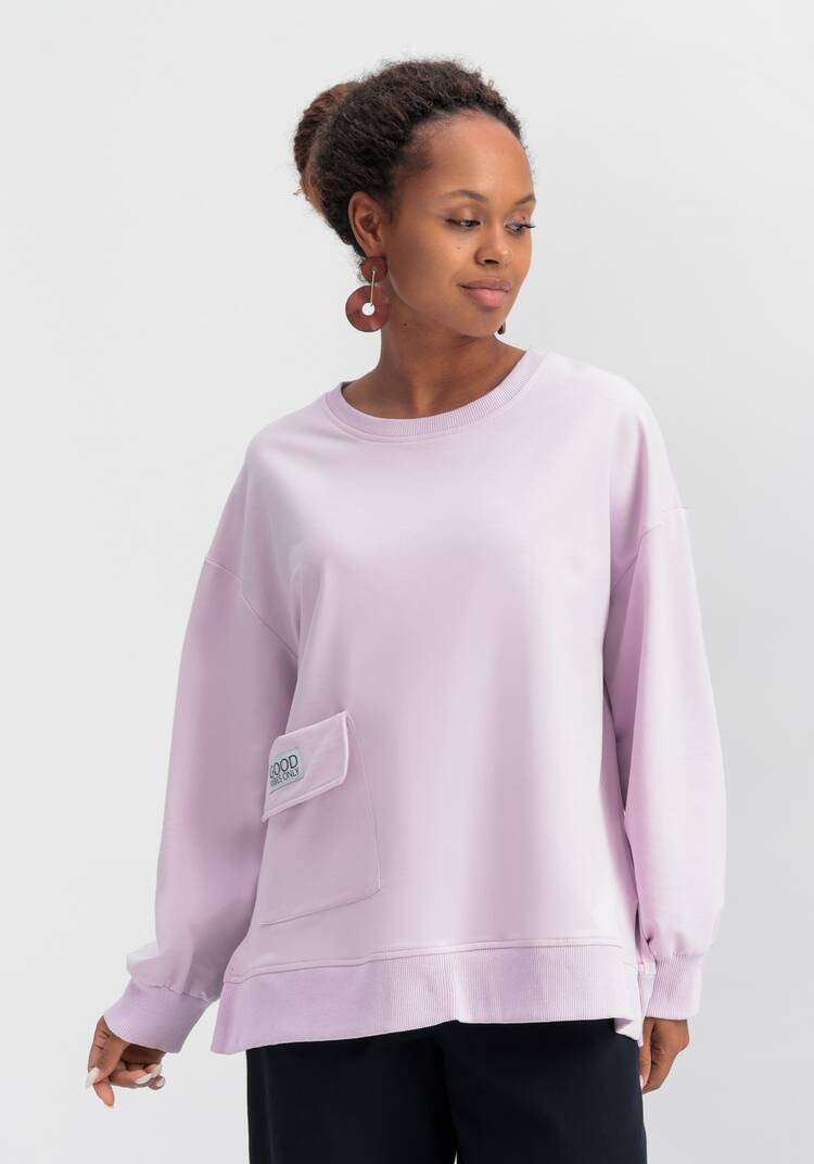 Свитшот свободного кроя с накладным карманом шир.  750, рис. 7