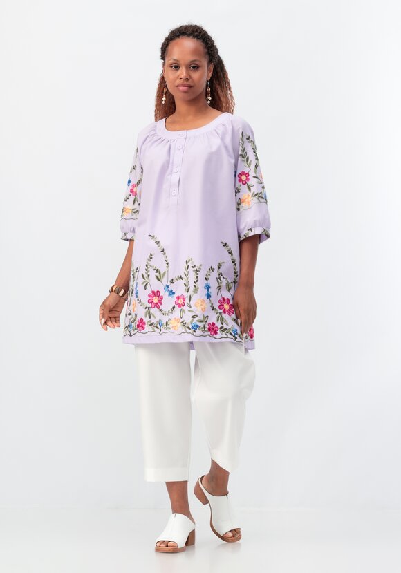 Блуза с цветочной вышивкой и рукавом реглан шир.  580, рис. 12