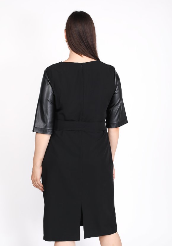 Платье с рукавами из экокожи шир.  580, рис. 3