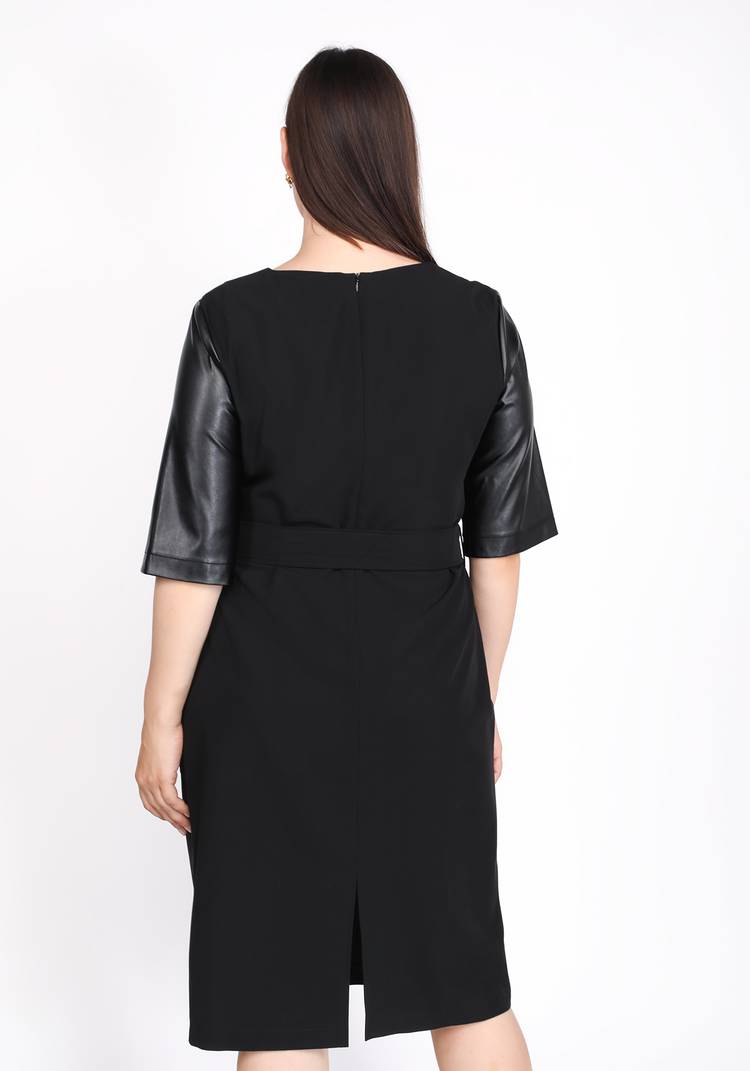 Платье с рукавами из экокожи шир.  750, рис. 3