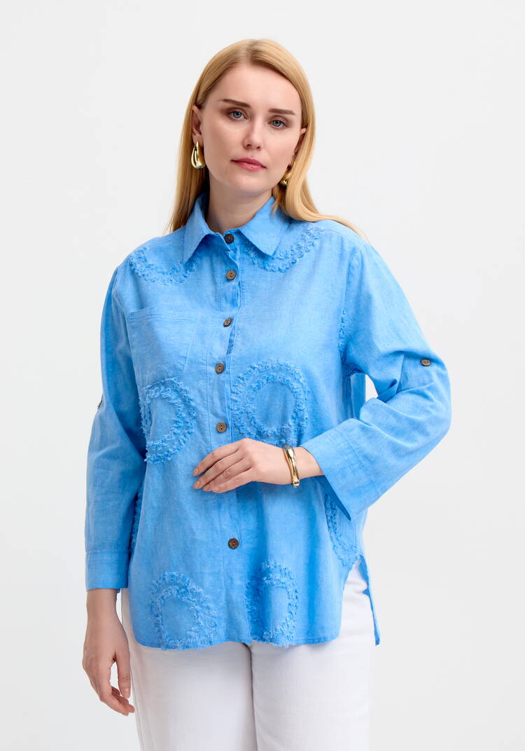 Блуза с фактурным рисунком из хлопка шир.  750, рис. 13