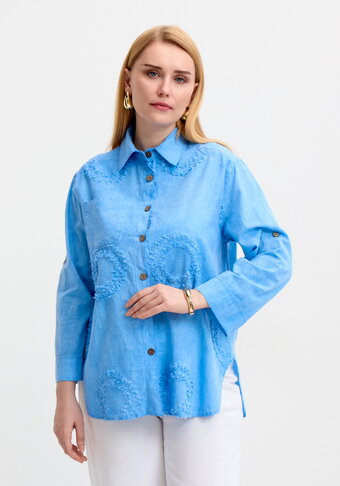 Блуза с фактурным рисунком из хлопка