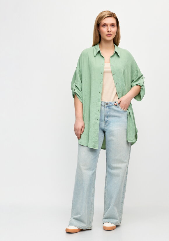 Рубашка удлиненная на пуговицах Лорелия шир.  580, рис. 2