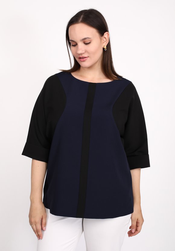 Блуза комбинированная оверсайз шир.  580, рис. 9