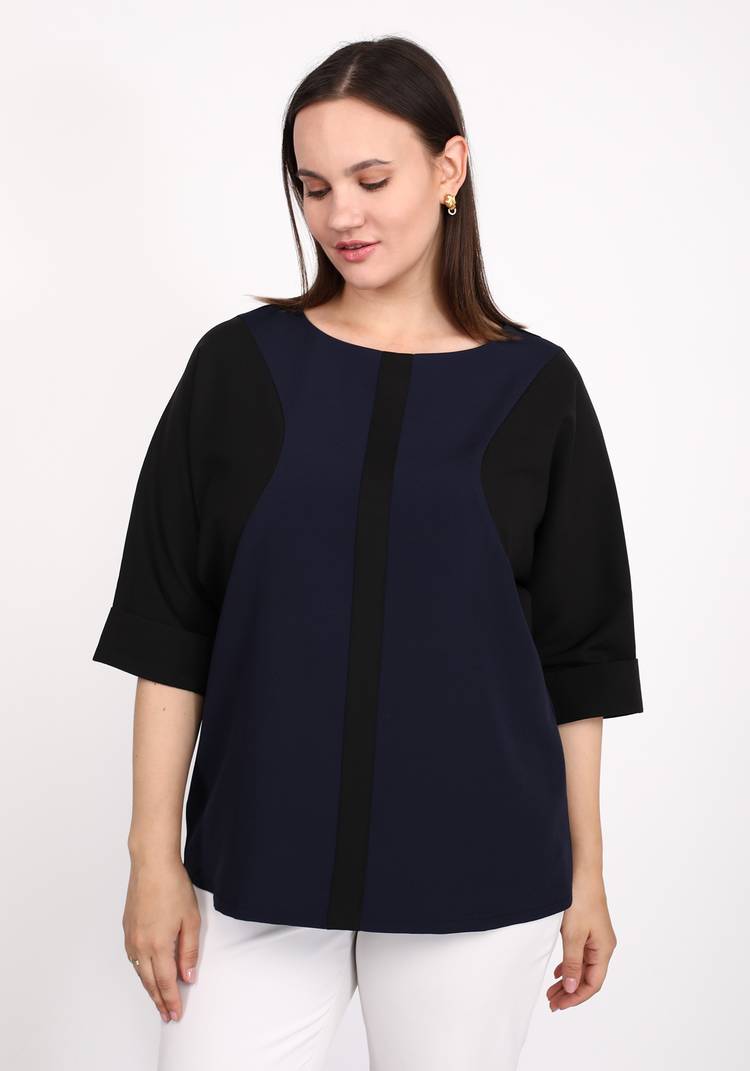 Блуза комбинированная оверсайз шир.  750, рис. 9