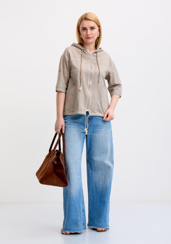 Блуза-пыльник на молнии с капюшоном шир.  580, рис. 14