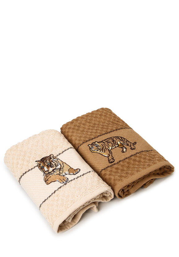 Набор махровых салфеток Тигр, 2 шт. шир.  580, рис. 4